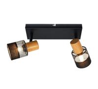 Luminosa Lighting Luminosa Coletta Twin Ceiling Spotlight Black, Wood, Fabric 2Xe14
