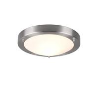Luminosa Lighting Luminosa Condus Modern Bathroom Ceiling Light Nickel Matt Ip44 - Uk Stock