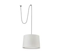Luminosa Lighting Luminosa Conga Beige Cylindrical Pendant Lamp With Plug