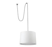 Faro Conga White Cylindrical Pendant Lamp With Plug