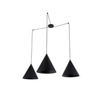 TK Lighting Hanging light Cono 3-bulb decentralised lampshade 32 cm black