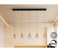 Luminosa Lighting Luminosa Corina Bar Pendant Ceiling 5 Light Black, Copper Led 3000K - Uk Stock