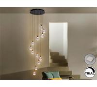 Luminosa Lighting Luminosa Corina Cluster Pendant Ceiling 12 Light Black, Copper Led 3000K - Uk Stock