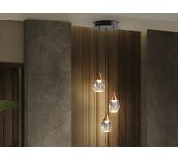 Luminosa Lighting Luminosa Corina Cluster Pendant Ceiling 3 Light Black, Copper Led 3000K - Uk Stock