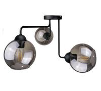 Luminosa Lighting Luminosa Cosmo Multi Arm Semi Flush Ceiling Light Black, 50Cm, 3X E27