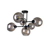 Luminosa Lighting Luminosa Cosmo Multi Arm Semi Flush Ceiling Light Black, 55Cm, 6X E27
