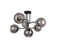 Luminosa Lighting Luminosa Cosmo Multi Arm Semi Flush Ceiling Light Black, Silver, 55Cm, 6X E27