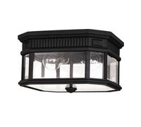 Luminosa Lighting Luminosa Cotswold Lane 2 Light Outdoor Flush Ceiling Light Black Ip44, E27