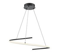 Luminosa Lighting Luminosa Curve Modern Pendant Ceiling Light Black 1600Lm White Shade