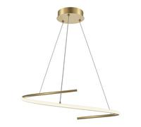 Luminosa Lighting Luminosa Curve Modern Pendant Ceiling Light Brass 2100Lm White Shade