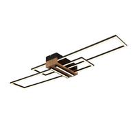 Luminosa Lighting Luminosa Dakari 100X25Cm Integrated Led Semi Flush Ceiling Light Matt Black 2X Led 3000K