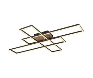 Luminosa Lighting Luminosa Dakari 80X60Cm Integrated Led Semi Flush Ceiling Light Matt Black 3X Led 3000K