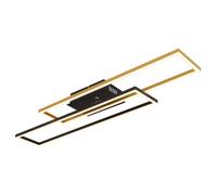 Luminosa Lighting Luminosa Dakari Integrated Led Semi Flush Ceiling Light Matt Black, Gold 2X Led 3000K