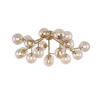 Netlighting Dallas Semi Flush Ceiling Lamp Gold, 20 Light, G9