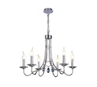 Luminosa Lighting Luminosa Danya Pendant Round 6 Light E14 Polished Chrome/crystal