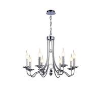 Luminosa Lighting Luminosa Danya Pendant Round 8 Light E14 Polished Chrome/crystal