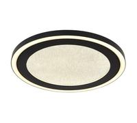 Globo Lighting Davies Round Integrated LED Semi Flush Ceiling -Light Matt -Black