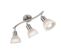 Luminosa Lighting Luminosa Daytona Ceiling Spotlight Bar Nickel Matt Satined Glass Shade 3X E14 3000K