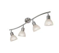 Netlighting Daytona Ceiling Spotlight Bar Nickel Matt ed Glass Shade 4x E14 3000K in Grey Netlighting Grey