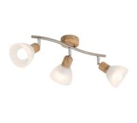 Luminosa Lighting Luminosa Daytona Ceiling Spotlight Bar Wood Look Alabaster Optic Glass Shade 3X E14 3000K