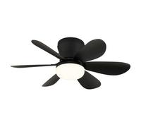 Luminosa Lighting Luminosa Delores Ceiling Fan Matt Black, Black Blades, Remote Control, Led 2700/6500K