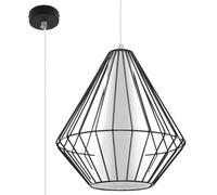 Luminosa Lighting Luminosa Demi 1 Light Caged Ceiling Pendant Black, White, E27