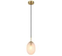 Luminosa Lighting Luminosa Devin Globe Pendant Ceiling Light Gold Colours Matt Satined Glass Shade 1X E14