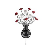 Netlighting (DH) Bonita Wall Lamp 3 Light G4 BlackRedCrystal NOT LEDCFL Compatible in Grey Netlighting Grey