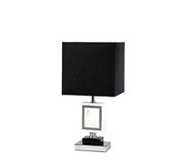 Luminosa Lighting Luminosa (Dh) Linea Table Lamp Square E27 Black Shade Polished Chrome/ Black/crystal