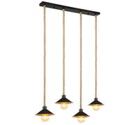 Luminosa Lighting Luminosa Diana Bar Pendant Ceiling Light Matt Black 4X E27