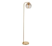 Luminosa Lighting Luminosa Dimple Complete Floor Lamp, Satin Brass Plate, Champagne Lustre Glass