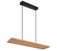 Globo Dolores LED hanging light, matt black/light brown