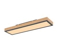 Globo Doro LED ceiling light, length 60 cm, oak, wood