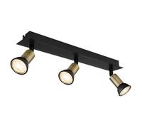 Luminosa Lighting Luminosa Drew Ceiling Spotlight Bar Matt Black Gold 3X Gu10