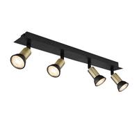 Luminosa Lighting Luminosa Drew Ceiling Spotlight Bar Matt Black Gold 4X Gu10