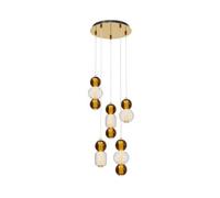 Luminosa Lighting Luminosa Drop Modern 5 Cluster Pendant Ceiling Light Gold 3000K 9300Lm Colorful Shade