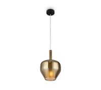 Luminosa Lighting Luminosa Duality Modern 20Cm Dome Pendant Ceiling Light Black 1Xe27 Gold Shade