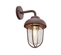 Trio Lighting DUERO outdoor wall lamp, rust-coloured Height 33 cm Metal/glass IP44