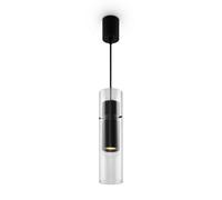 Luminosa Lighting Luminosa Dynamics Modern Slim Pendant Ceiling Light Black 1Xgu10 Glass Shade
