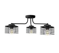 Luminosa Lighting Luminosa Edison Multi Arm Semi Flush Ceiling Light Black 65Cm