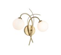 Luminosa Lighting Luminosa Elba 2 Light Wall Brushed Brass With Opal White Glass 2Xg9