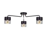 Luminosa Lighting Luminosa Elle Multi Arm Semi Flush Ceiling Light Black, 70Cm, 3X E27