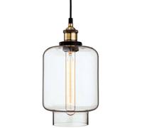 Empire 1 Light Ceiling Pendant Antique Brass Clear Glass E27 Netlighting Gold One Size