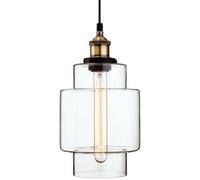 Empire 1 Light Ceiling Pendant Antique Brass Clear Glass E27 Netlighting Gold One Size