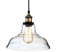 Luminosa Lighting Luminosa Empire 1 Light Dome Ceiling Pendant Antique Brass, Clear Glass, E27