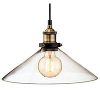 Firstlight Products Empire Pendant, E27, 60 W, Antique Brass with Clear Glass