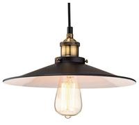 Luminosa Lighting Luminosa Empire 1 Light Dome Ceiling Pendant Black, Antique Brass, E27