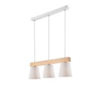 Lamkur Aldonn pendant light, fabric lampshade, three-bulb