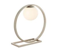 Luminosa Lighting Luminosa Enzo Globe Table Lamp Brushed Silver Finish, Gloss Opal Glass, 1X G9