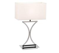 Luminosa Lighting Luminosa Epalle Table Lamp Chrome, White Tc Fabric, E14